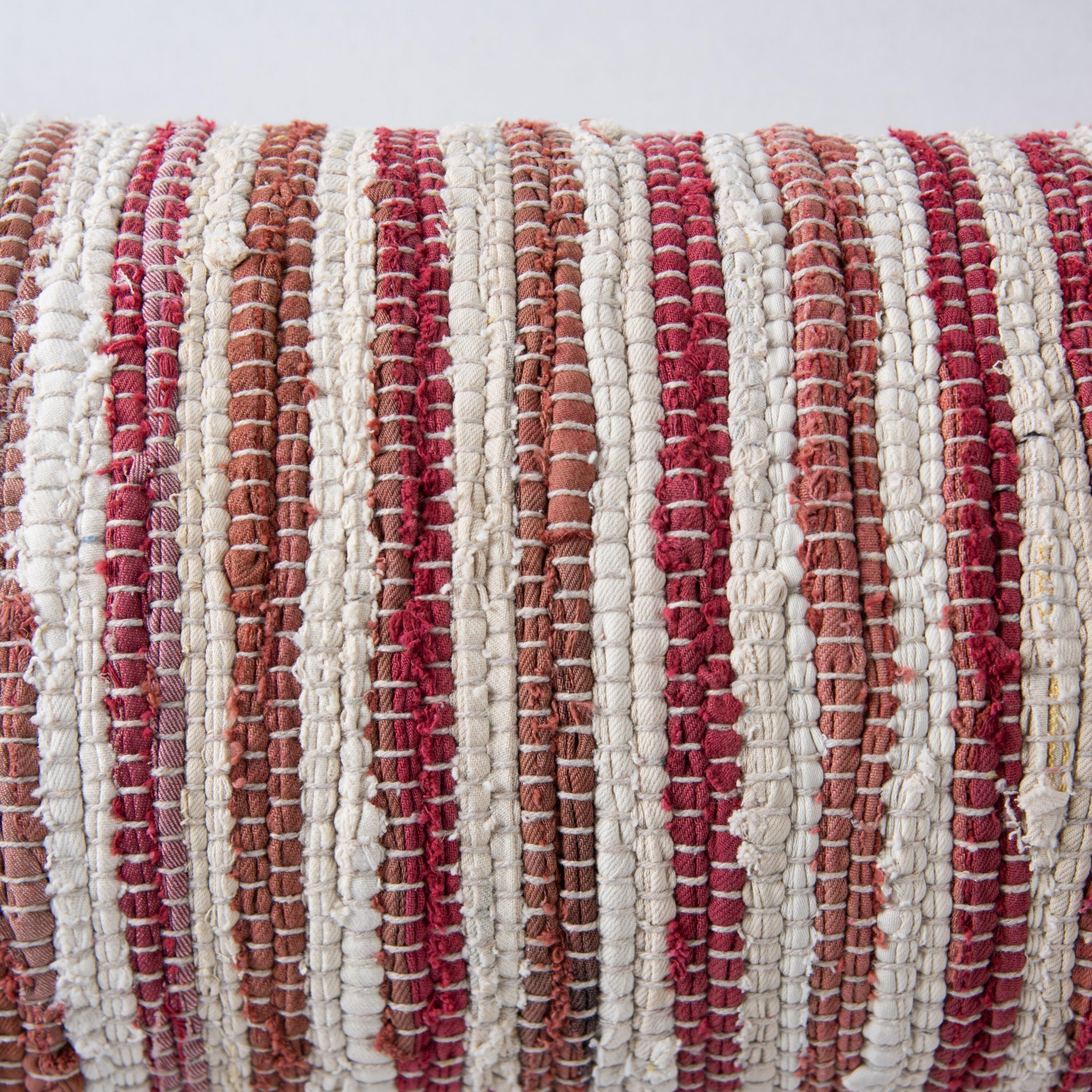 Rizzy Home Striped Textured Recycled Denim Throw Pillow